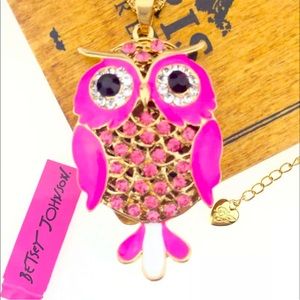 New BetseyJohnson Enamel Crystal Pendant Necklace